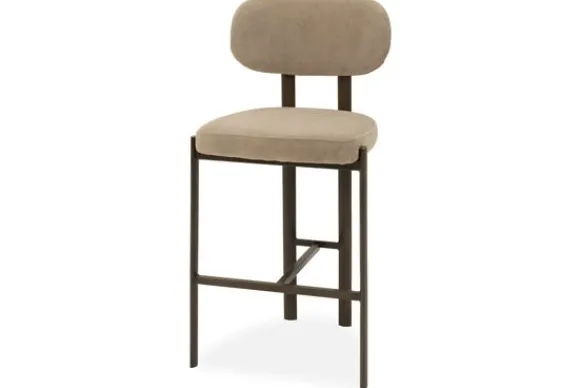 Online Barkruk Wave Beige - Anodic Brown Rivano Barkrukken