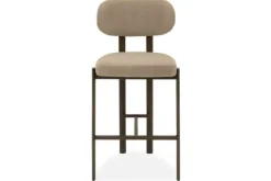 Online Barkruk Wave Beige - Anodic Brown Rivano Barkrukken