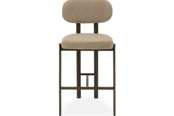 Online Barkruk Wave Beige - Anodic Brown Rivano Barkrukken