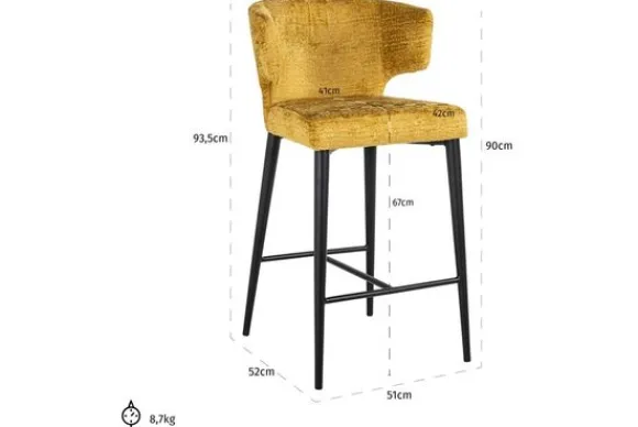 Outlet Barstoel 211870 Mustard Fusion Taylor Barkrukken