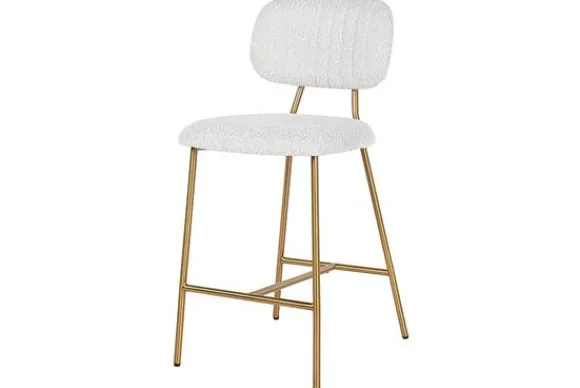 Discount Barstoel 210692 White Bouclé Xenia Barkrukken