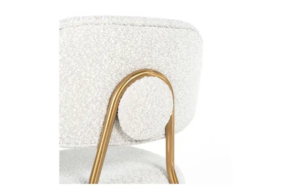 Discount Barstoel 210692 White Bouclé Xenia Barkrukken