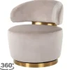 Clearance Draaifauteuil 210846 Khaki Velvet  Maxime Ronde Fauteuils|Draaifauteuils