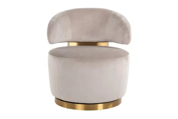 Clearance Draaifauteuil 210846 Khaki Velvet Maxime Ronde Fauteuils|Draaifauteuils