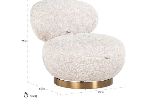 Online Draaifauteuil 212215 Lovely Cream Jace Ronde Fauteuils|Draaifauteuils