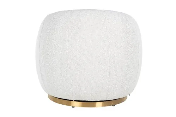 Best Draaifauteuil 210713 White Bouclé Jago Ronde Fauteuils|Draaifauteuils