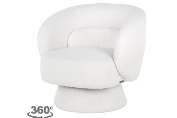 Online Draaifauteuil 211089 White Furry Senna Ronde Fauteuils|Draaifauteuils