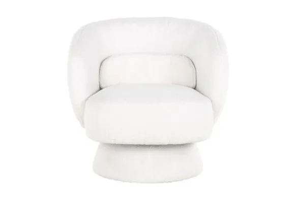 Online Draaifauteuil 211089 White Furry Senna Ronde Fauteuils|Draaifauteuils