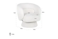 Online Draaifauteuil 211089 White Furry Senna Ronde Fauteuils|Draaifauteuils