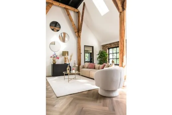 Online Draaifauteuil 211089 White Furry Senna Ronde Fauteuils|Draaifauteuils