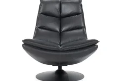 Draaifauteuil - zwart boho leder | 95939 Sven Draaifauteuils