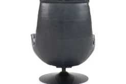 Draaifauteuil - zwart boho leder | 95939 Sven Draaifauteuils