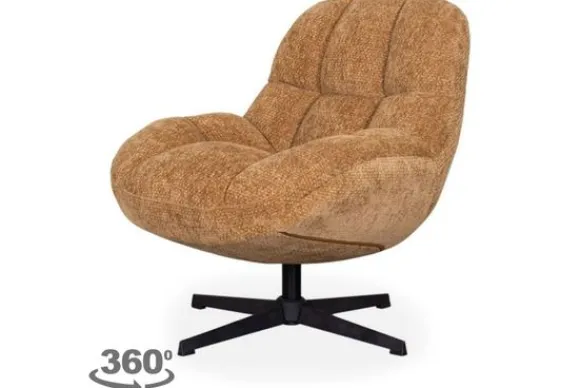 Draaifauteuil Cognac WX-67.008 Huxley Draaifauteuils