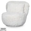 Clearance Draaifauteuil Creme Fluffy GA-80.151 Doodle Ronde Fauteuils|Draaifauteuils