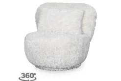 Clearance Draaifauteuil Creme Fluffy GA-80.151 Doodle Ronde Fauteuils|Draaifauteuils