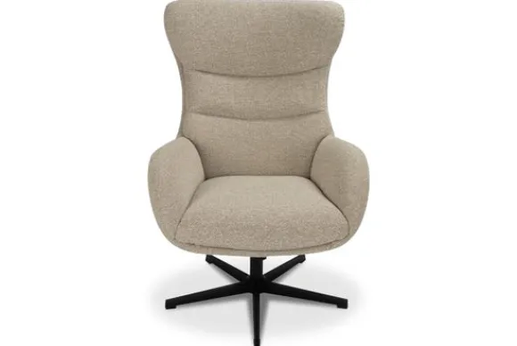 Outlet Draaifauteuil met hocker Naturel CH-73.051 Malmo Draaifauteuils