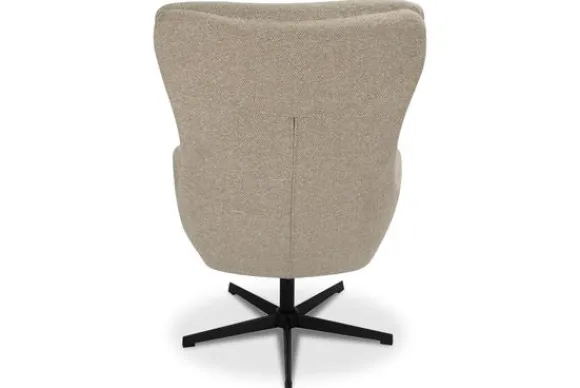 Outlet Draaifauteuil met hocker Naturel CH-73.051 Malmo Draaifauteuils