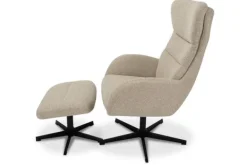 Outlet Draaifauteuil met hocker Naturel CH-73.051 Malmo Draaifauteuils
