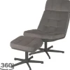 Best Draaifauteuil met hocker Antraciet CH-73.022 Alvar Draaifauteuils