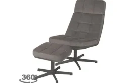 Best Draaifauteuil met hocker Antraciet CH-73.022 Alvar Draaifauteuils