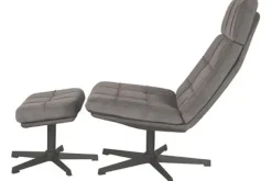Best Draaifauteuil met hocker Antraciet CH-73.022 Alvar Draaifauteuils