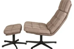 Discount Draaifauteuil met hocker Taupe CH-73.028 Alvar Draaifauteuils