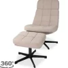 Online Draaifauteuil met hocker Naturel CH-73.004 Alvar Draaifauteuils