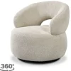 Best Draaifauteuil Naturel GA-80.213 Nusenna Ronde Fauteuils|Draaifauteuils