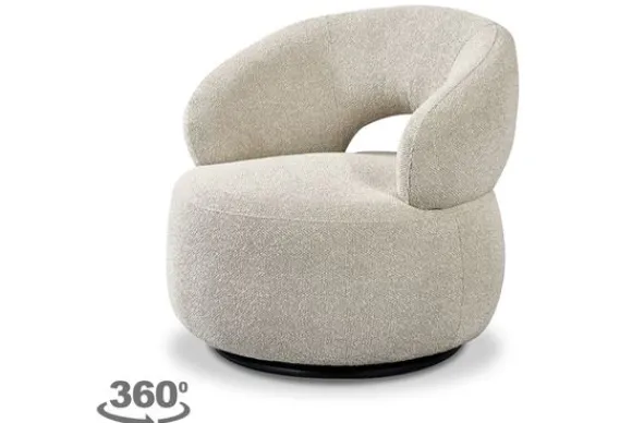 Best Draaifauteuil Naturel GA-80.213 Nusenna Ronde Fauteuils|Draaifauteuils