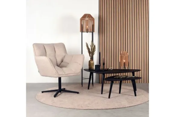 Sale Draaifauteuil Naturel IH-50.203 Ian Ronde Fauteuils|Draaifauteuils