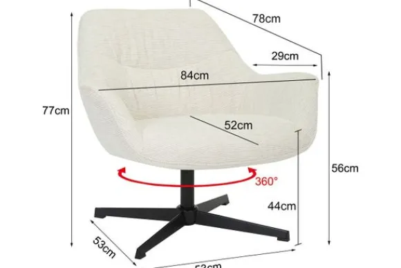 Draaifauteuil Sand Daphne Ronde Fauteuils|Draaifauteuils