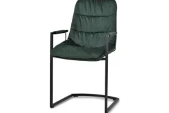 Best Eetkamer fauteuil velvet green Knus Eetkamerstoelen