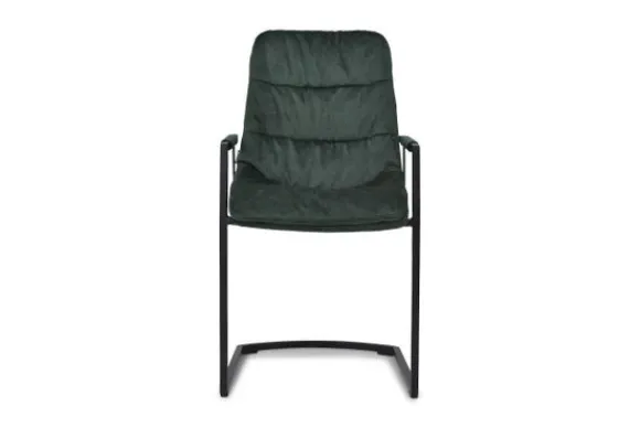 Best Eetkamer fauteuil velvet green Knus Eetkamerstoelen