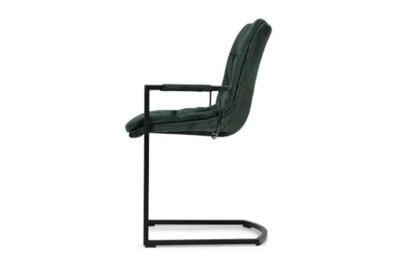 Best Eetkamer fauteuil velvet green Knus Eetkamerstoelen