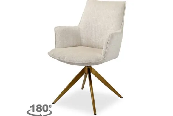 Online Eetkamerstoel 212405 Beige Chenille Dakota Eetkamerstoelen
