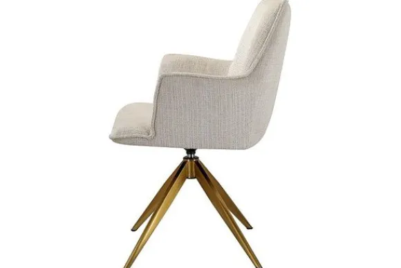 Online Eetkamerstoel 212405 Beige Chenille Dakota Eetkamerstoelen