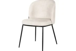 Discount Eetkamerstoel 212339 Beige Chenille Elvi Eetkamerstoelen