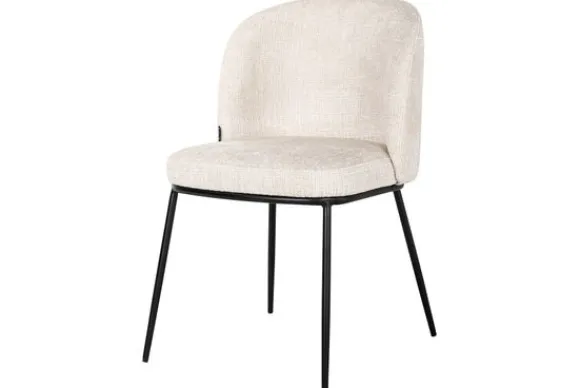 Discount Eetkamerstoel 212339 Beige Chenille Elvi Eetkamerstoelen