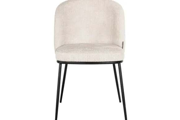Discount Eetkamerstoel 212339 Beige Chenille Elvi Eetkamerstoelen