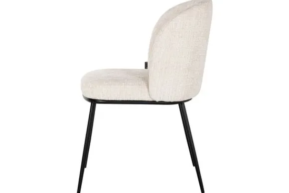Discount Eetkamerstoel 212339 Beige Chenille Elvi Eetkamerstoelen