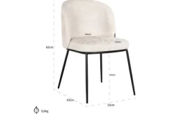 Discount Eetkamerstoel 212339 Beige Chenille Elvi Eetkamerstoelen