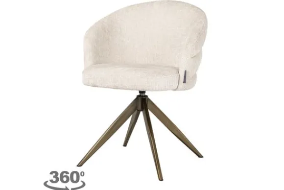 Clearance Eetkamerstoel 212411 Beige Chenille Zendaya Eetkamerstoelen