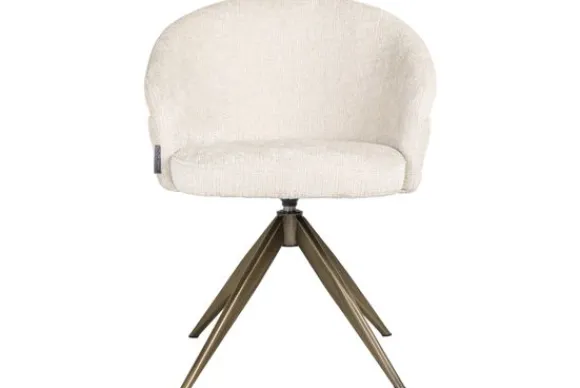 Clearance Eetkamerstoel 212411 Beige Chenille Zendaya Eetkamerstoelen
