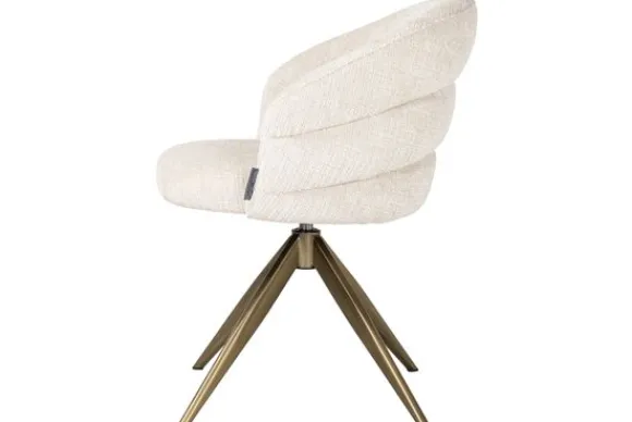 Clearance Eetkamerstoel 212411 Beige Chenille Zendaya Eetkamerstoelen