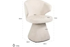 Clearance Eetkamerstoel 212332 Beige Chenille Gatsbi Eetkamerstoelen