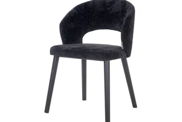 Discount Eetkamerstoel 211067 Black Chenille Savoy Eetkamerstoelen