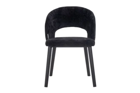 Discount Eetkamerstoel 211067 Black Chenille Savoy Eetkamerstoelen