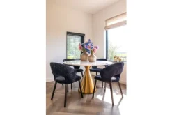 Discount Eetkamerstoel 211067 Black Chenille Savoy Eetkamerstoelen