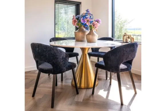Discount Eetkamerstoel 211067 Black Chenille Savoy Eetkamerstoelen