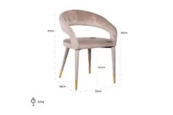 Eetkamerstoel 210753 Khaki Velvet Gia Eetkamerstoelen